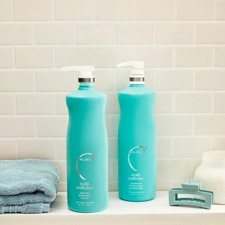 Actual product image Malibu C Scalp Wellness Shampoo Soothing Moisturizing Dry Scalp with Spearmint Oil 33.8 Fl Oz (Liquid shampoo)