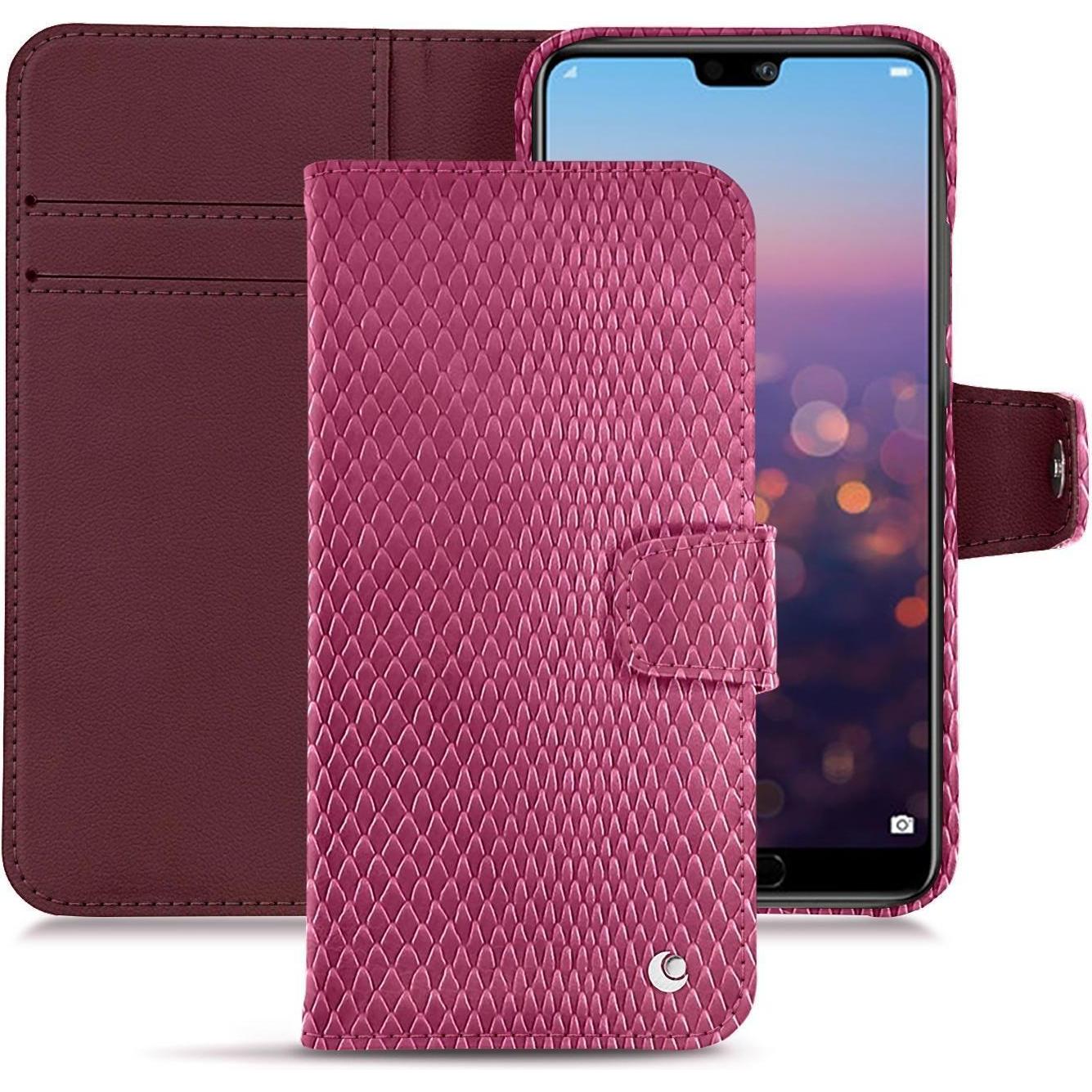 Noreve Lederschutzhülle Wallet (Huawei P20), Smartphone Hülle, Rosa