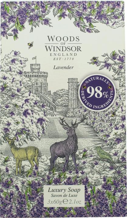 Actual product image Woods Of Windsor Lavender by Fine English Soap 3 x 60 g (Hard soap)