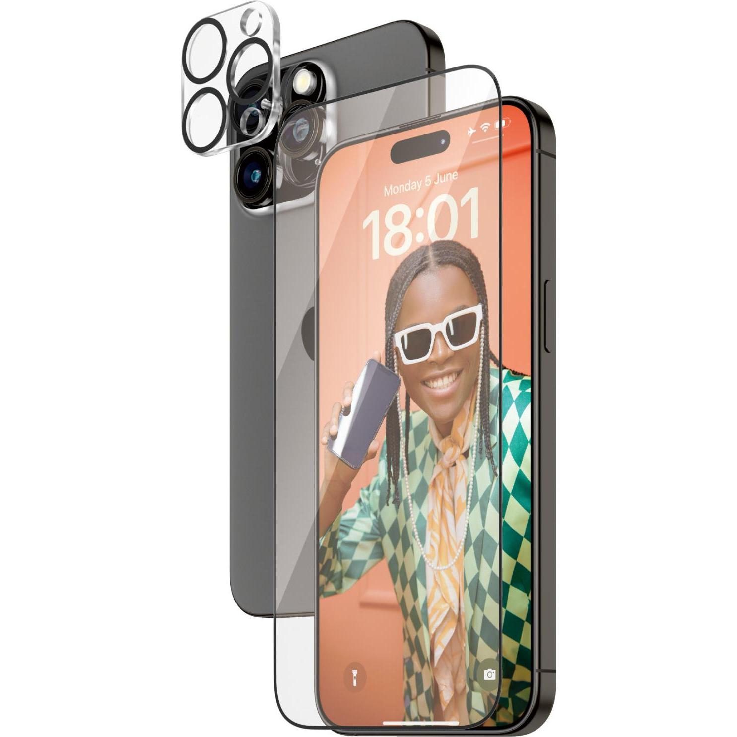 PanzerGlass Bundle Glass + PicturePerfect (1 Stück, Apple iPhone 15 Pro Max), Smartphone Schutzfolie, Transparent
