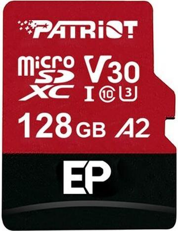 Patriot EP Pro A2 Micro SDXC 128GB 90/80 MB/s V30 U3 Class10 (128 GB, microSDXC, U3)