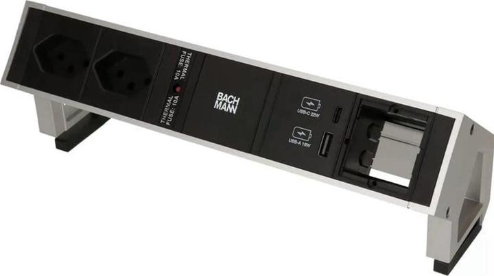 Actual product image Bachmann DESK 2 table socket strip, 2x T13, 1x USB A/C (2 x, Type 13, 0.20 m)