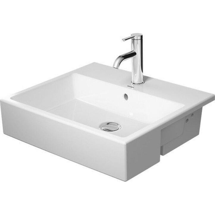 Duravit, Waschbecken, Halbeinbauwaschtisch VERO AIR m ÜL HLB 550x470mm ohne Hahnloch weiss WG (470 mm, 550 mm)