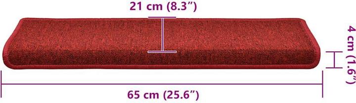 Actual product image vidaXL Step mats 30 pcs. 65x21x4 cm red (65 x 21 x 4 cm)