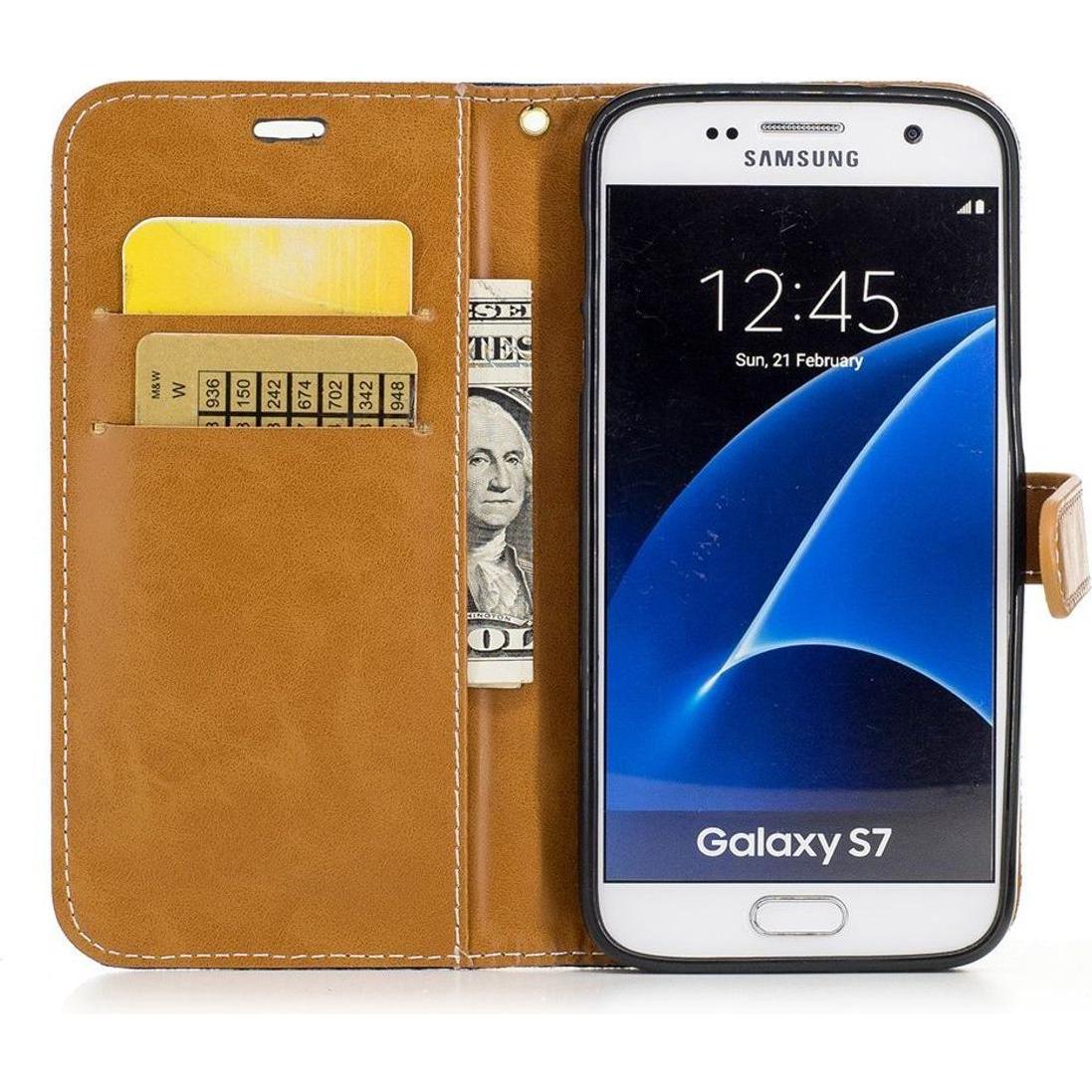 Thumbnail - König Design Hülle Handy Schutz für Samsung Galaxy S7 Case Cover Tasche Wallet Etui Bumper (Samsung Galaxy S7), Smartpho...
