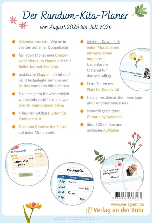 Produktbild Der Rundum-Kita-Planer für das Jahr 2025/2026 (22 x 16.5 cm, Deutsch)
