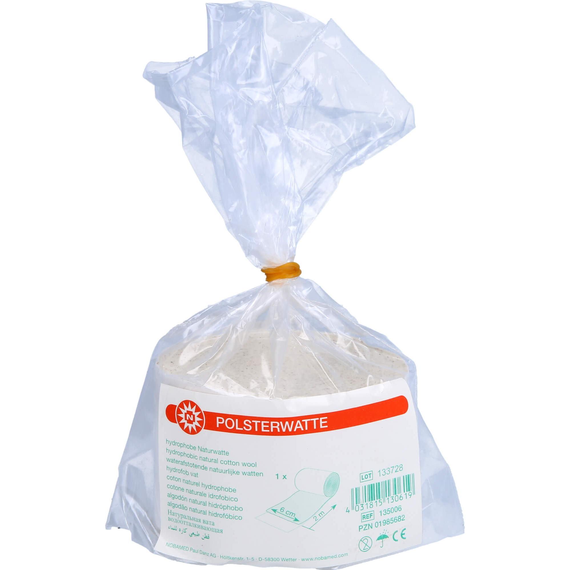 Nobamed, Verbandsmaterial, POLSTERWATTE 2mx6cm gerollt, 1 St WAT