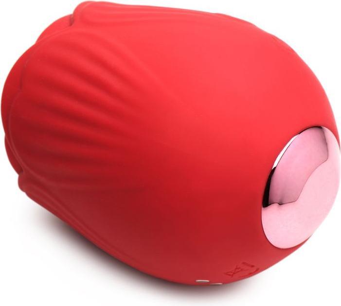 Actual product image Frisky BLOOMGASM - French Rose Licking & Vibrating Stimulator - Red