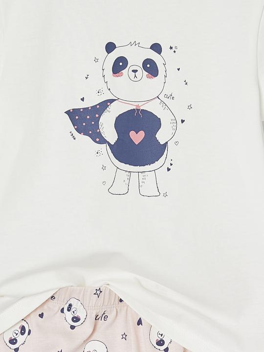 Produktbild Vertbaudet 3er-Pack Mädchen Sommer-Schlafanzüge PANDA mit Recycling-Baumwolle (92)