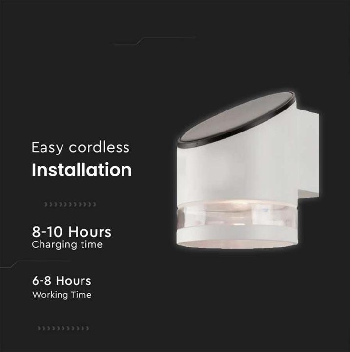 Actual product image V-TAC VT-1138 10395 Solar wall lamp 1 W warm white light grey (IP44)