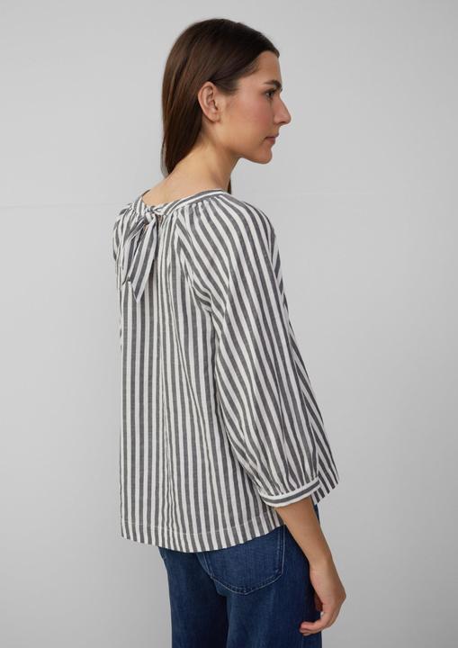 Produktbild S.Oliver Bluse Streifenbluse mit Raffung und Schleife (42)