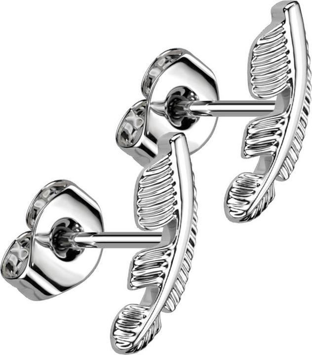 Immagine prodotto Star Piercing Orecchini a perno senza filo con piume d'argento (senza ottone, Titanio)