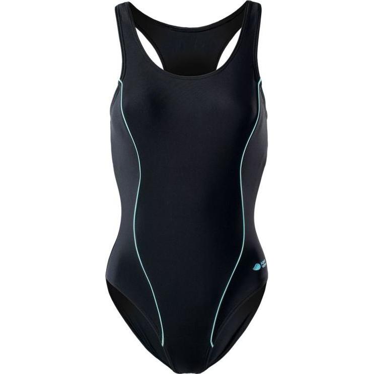 Aquawave, Donne, Costume da bagno intero, Strój kąpielowy Abira Black/Aqua Splash r. S, Multicolore, Nero, (S)