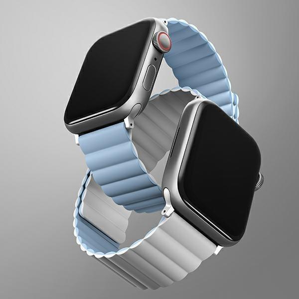 Produktbild Uniq pasek Revix Apple Watch Series 1/2/3/4/5/6/7/8/SE/SE2 38/40/41mm. Reversible Magnetic biały-nie (41 mm, 38 mm, 40 mm, Silikon, Edelstahl)