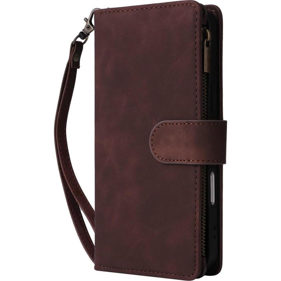 Thumbnail - Cover-Discount iPhone 16 Pro - Brieftaschen Hülle mit Umhängeband (Apple iPhone 16 Pro), Smartphone Hülle, Braun