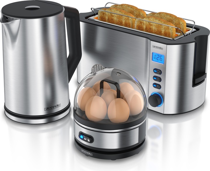 Immagine prodotto Arendo Set per la colazione, bollitore da 1,5 l con selezione della temperatura, tostapane a 4 fette e