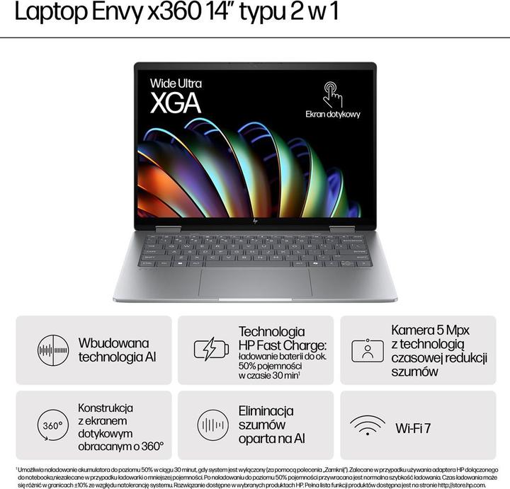 Immagine prodotto HP Envy x360 2-in-1 Laptop 14-fa0400nw (14", 512 GB, 16 GB, DE, AMD Ryzen 5 8640HS)