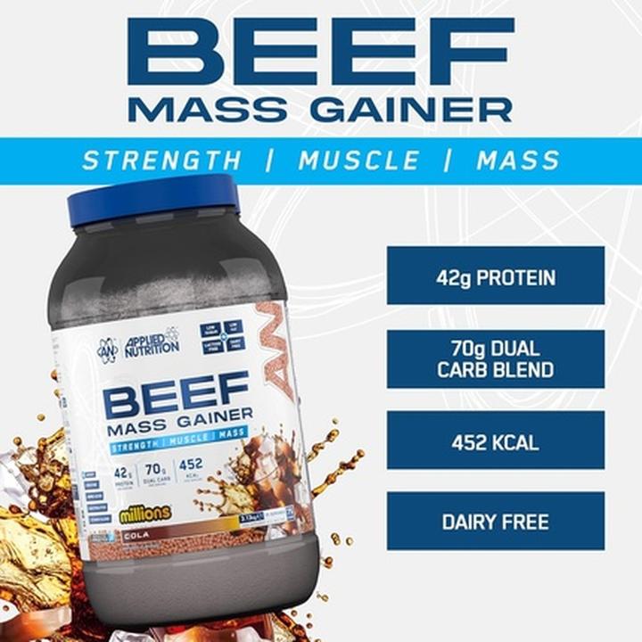 Actual product image Applied Nutririon Applied Nutrition Beef Mass Gainer Protein Powder 42g Beef Protein Isolate (2000 g, Cola)