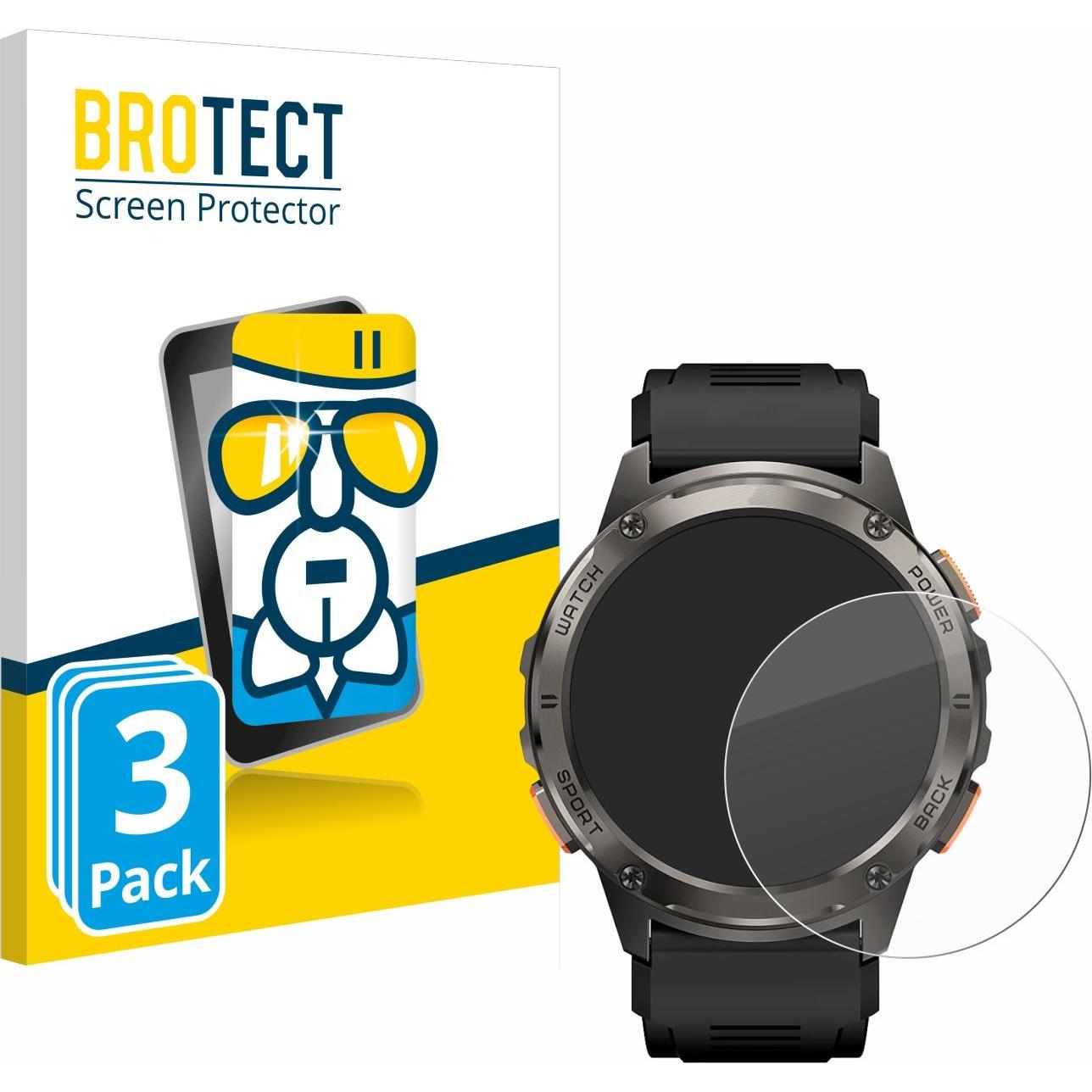 BROTECT AirGlass Panzerglasfolie, Smartwatch Schutzfolie, Transparent