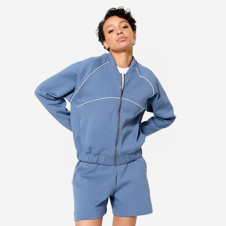 Immagine prodotto Domyos Bomberjacke mit Reissverschluss Damen blau mit weiss (S)