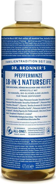Actual product image Dr. Bronner's 18-IN-1 Peppermint (Liquid soap, 475 ml)