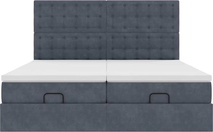 Image du produit vidaXL Ottoman-lit avec matelas bleu foncé 180x200 cm velours (180 x 200 cm)