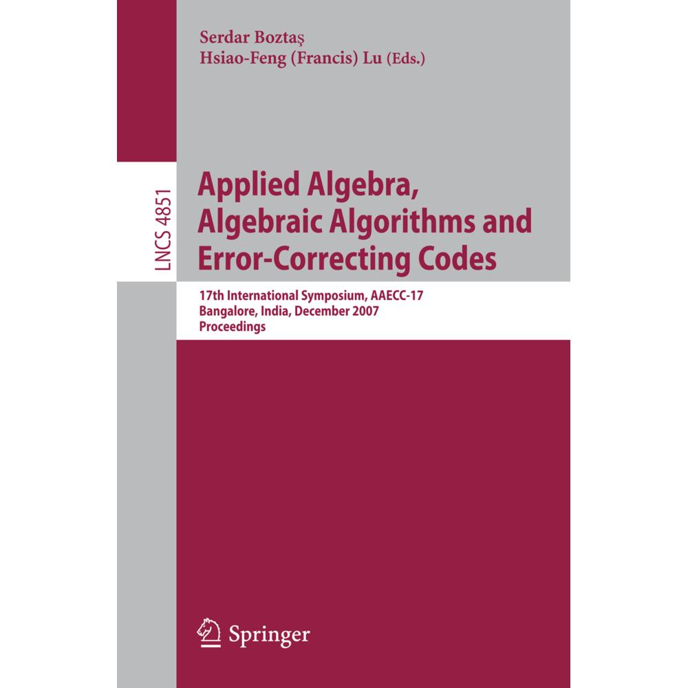 Applied Algebra, Algebraic Algorithms and Error-Correcting Codes, Fachbücher