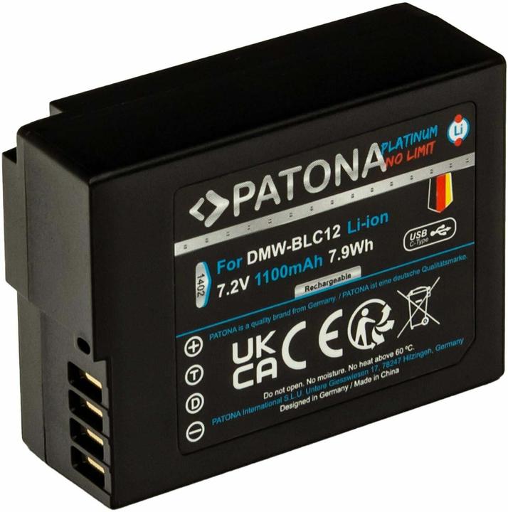 Actual product image Patona Platinum USB-C Panasonic BLC12 (Camera battery)