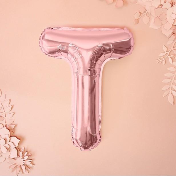 Thumbnail - Partydeco Alu-Buchstabenballon 35cm Rosegold - T