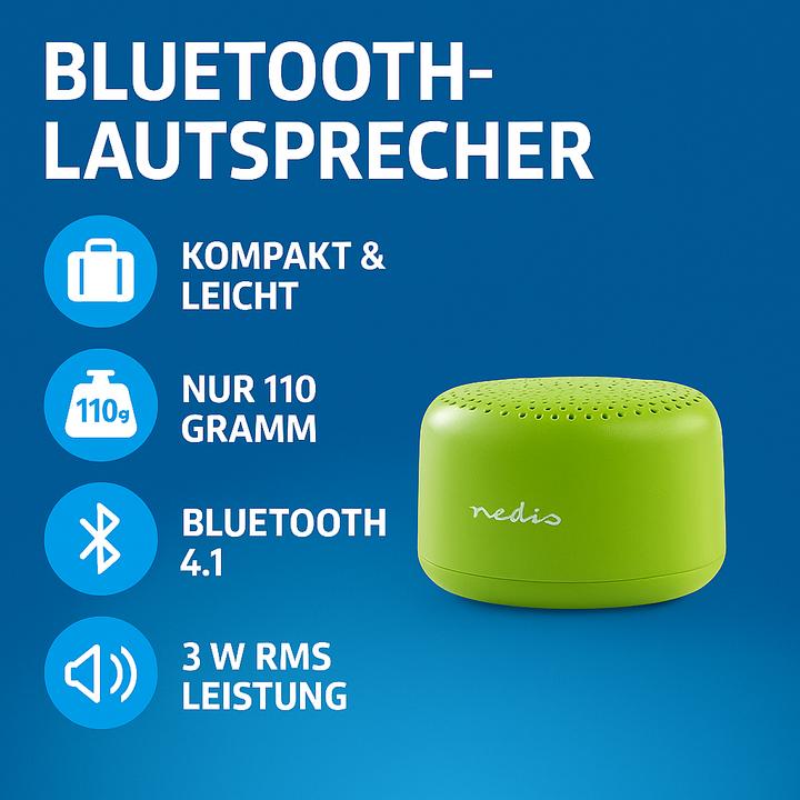Actual product image Nedis Bluetooth Speaker SPBTAV01GN - green (3 h)