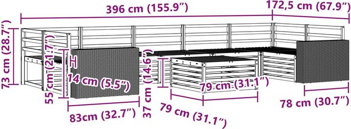 Produktbild vidaXL Outdoor-Sofa