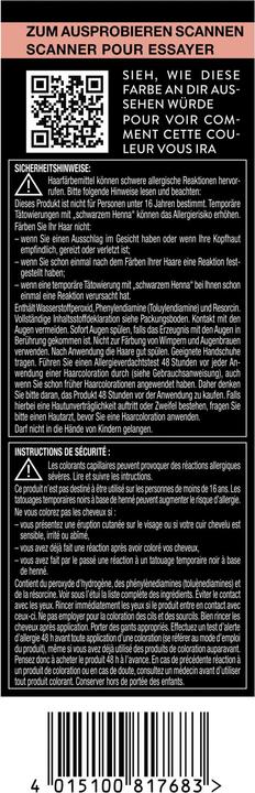 Valeurs nutritives et ingrédients Syoss Coloration 4 1 Mittelbraun (4 1 Brun moyen)