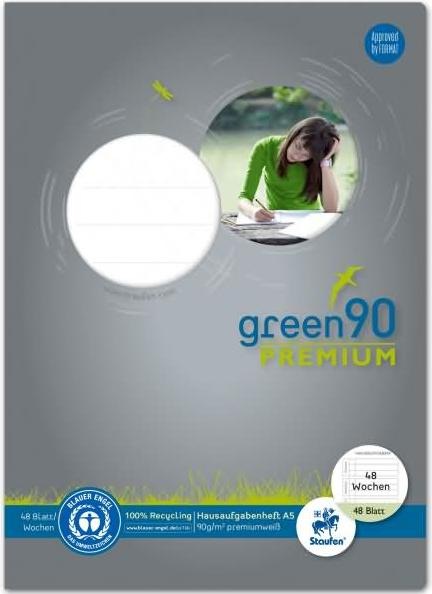 Produktbild Staufen Hausaufgabenheft green Lineatur SL liniert DIN A5 Rand rundum, 48 Blatt (A5, Speziallineatur, Harter Einband)
