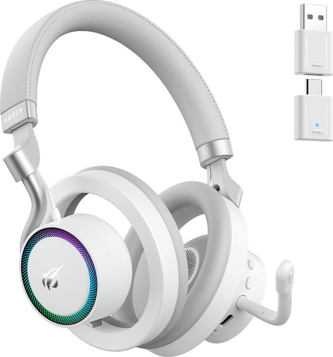 Havit Fuxi-H8 - Kabelgebundene/kabellose Gaming-Kopfhörer (weiss) (Cable, Wireless)