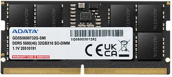 Image du produit Adata SO-DIMM 32 Go DDR5-5600 (1x 32 Go) (noir, GD5S5600732G-SMI, or) (1 x 32GB, RAM DDR5, SO-DIMM)