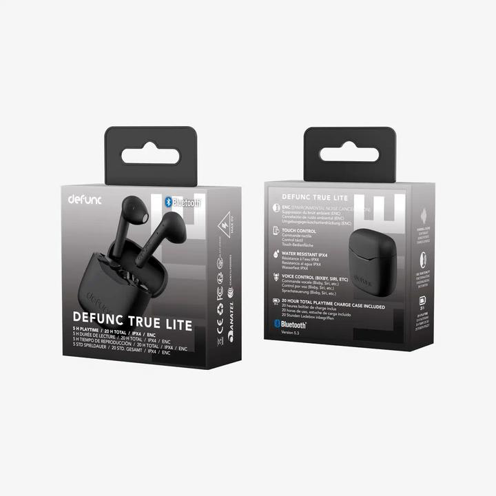 Actual product image Defunc True Lite Earbuds, In-Ear, Wireless, Black (ANC, 20 h, Wireless)