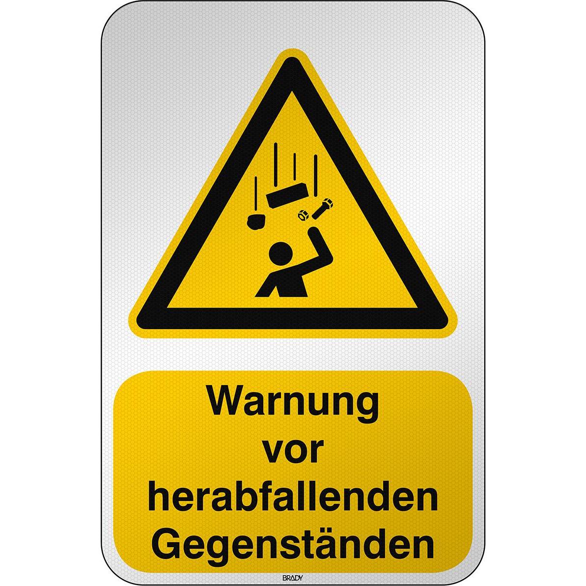Brady W/W035/DE396/RFL-390X590-1, ISO Sicherheitsschild - Warnung vor herabfallenden Gegenständen (304611)