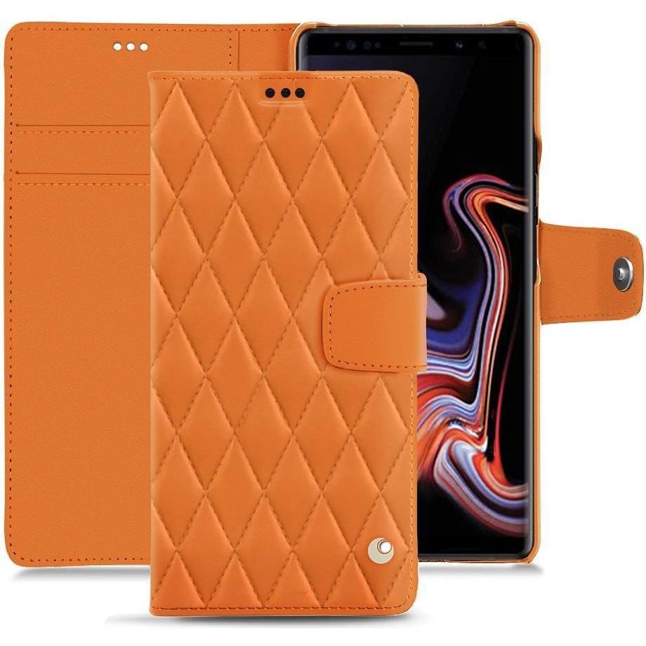 Noreve Lederschutzhülle Wallet (Samsung Galaxy Note 9), Smartphone Hülle, Orange