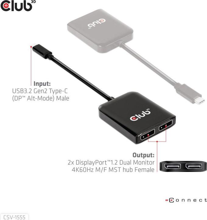 Produktbild Club 3D Usb-Hub (USB Typ-C, 20 cm)