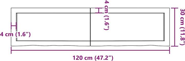 Image du produit vidaXL Oak Nature (120 x 30 x 4 cm)