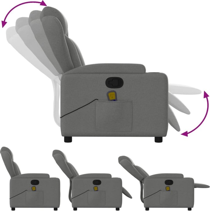 Produktbild VidaXL Massagesessel Dunkelgrau Stoff,Farbe: Dunkelgrau,Material