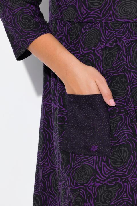 Produktbild Ulla Popken Longshirt, A-Linie, Blumendruck, 3/4-Ärmel (56)