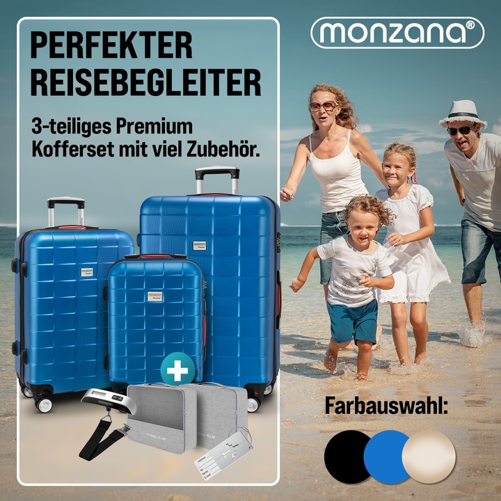 Produktbild Monzana Hartschalenkoffer TSA Schloss 3er Set