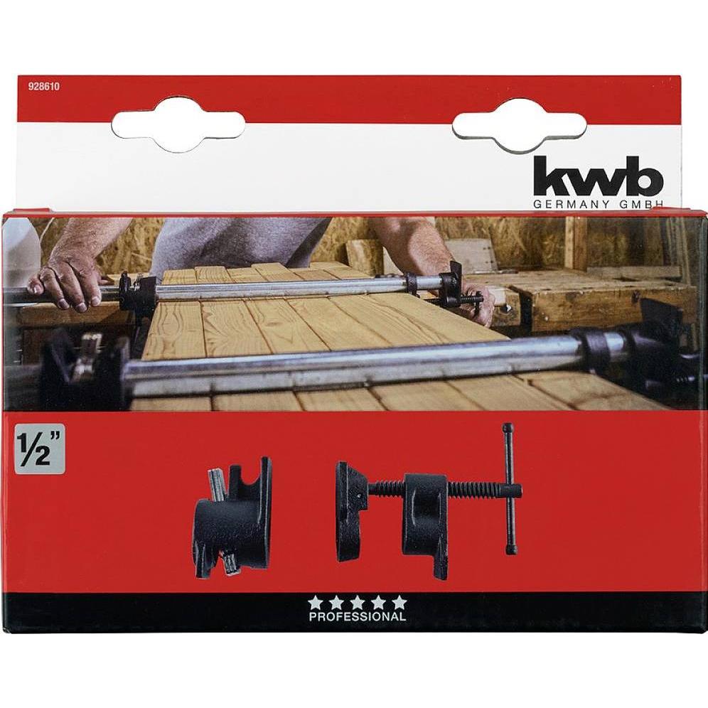 kwb, Schraubstock + Zwinge, Rohrschraubzwinge ½″ für Holzbearbeitung 928610