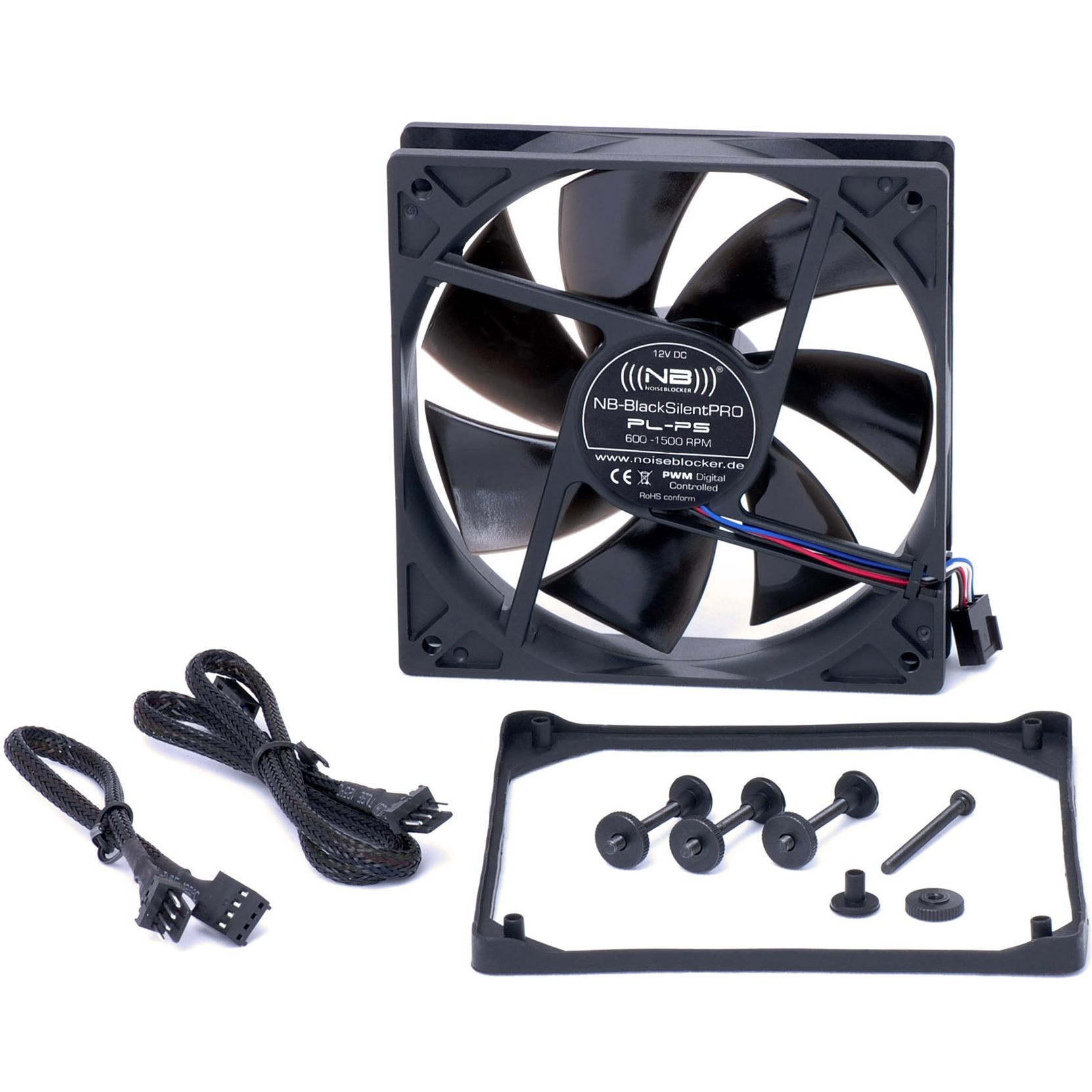 Noiseblocker BlackSilent Pro Fan PLPS (120 mm, 1 x), PC Lüfter, Schwarz