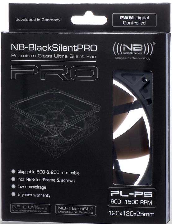 Produktbild Noiseblocker BlackSilent Pro Fan PLPS (120 mm, 1x)