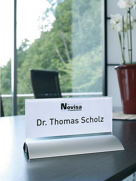 Actual product image Durable Table name plate, acrylic with aluminium base