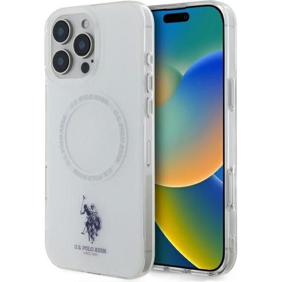 U.S. Polo US Polo USHMP16LHOCLDPW iPhone 16 Pro 6.3" biały/white IML Ring MagSafe (Apple iPhone 16 Pro), Smartphone Hüll...