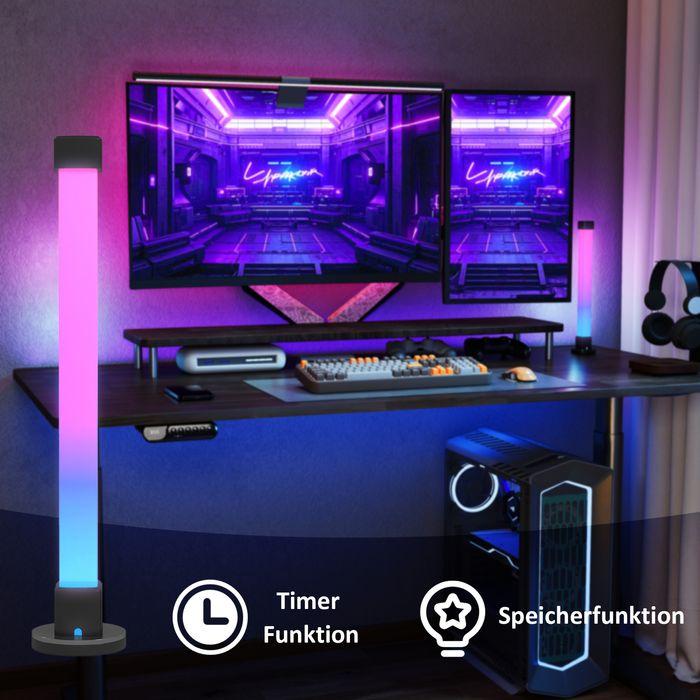 Produktbild Swisshandel24 2er-Set LED-Lampe, Tischlampe mit App- und Fernsteuerung, Farb-Modi, Weiss