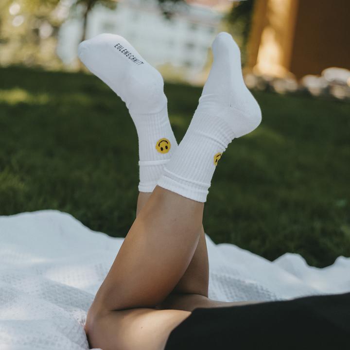 Actual product image Eulenschnitt Socken Smiley gelb S Gr.35-38 (Single pack, 35 - 38)